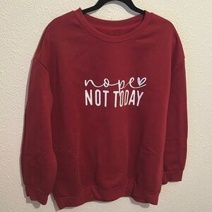 SHEIN Casual Red Crew Neck Sweater